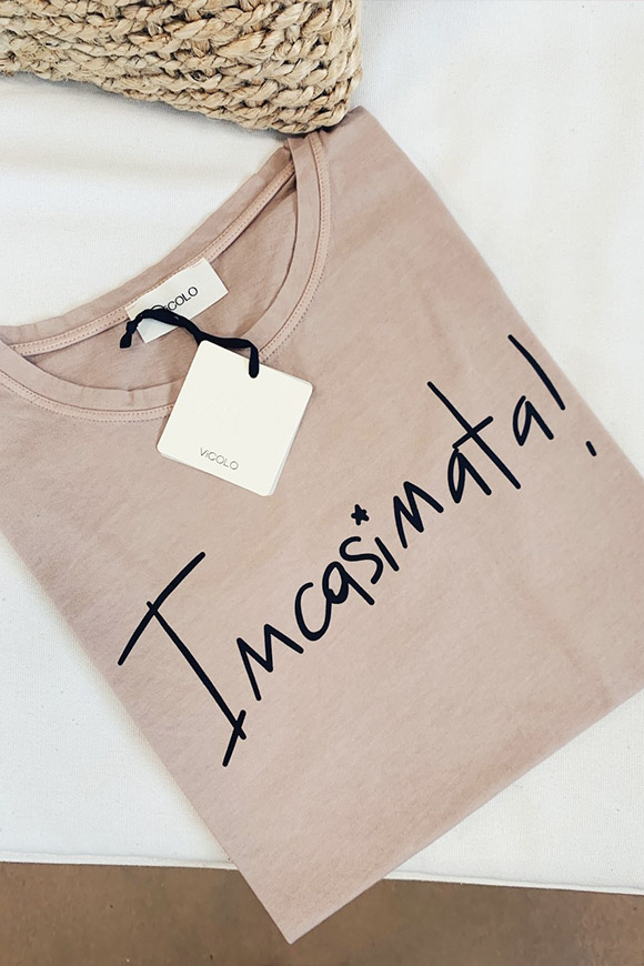 Vicolo - T shirt rosa "incasinata"