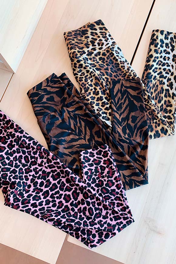 Vicolo - Pink leopard leggings
