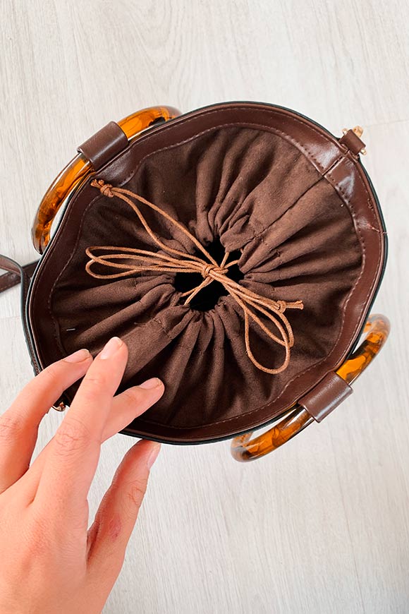 NA-KD - Brown bucket bag with circle handles