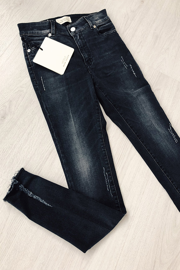Vicolo - Black washed skinny jeans with very high waist