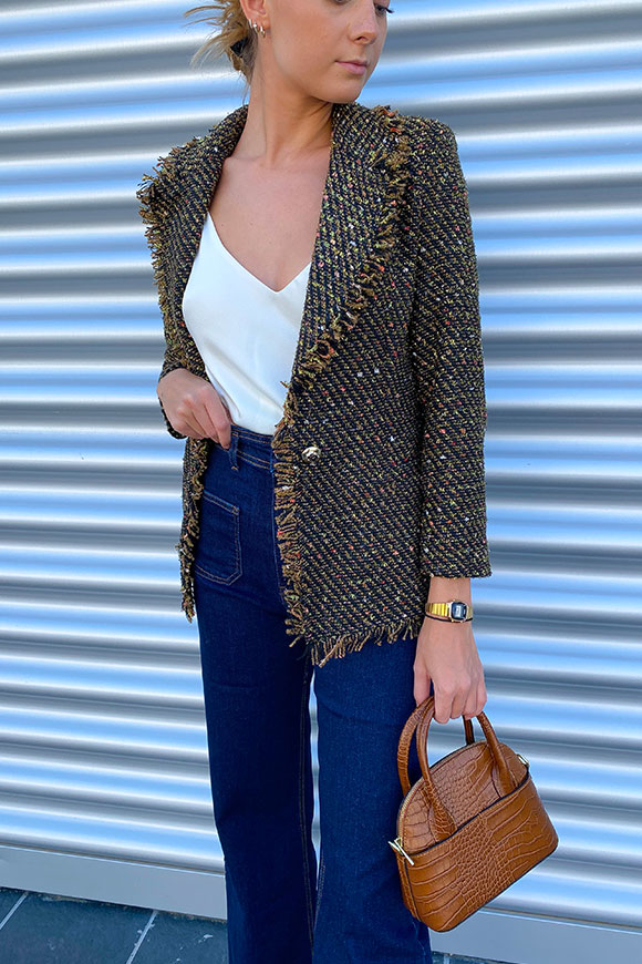 Vicolo - Giacca Chanel in tweed con pagliuzze oro