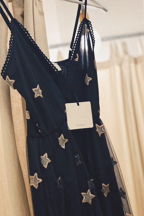 Vicolo - Midi dress in tulle with stars