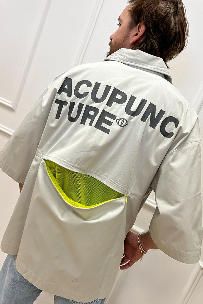 Acupuncture - Camicia grigio chiaro stampa logo sul retro