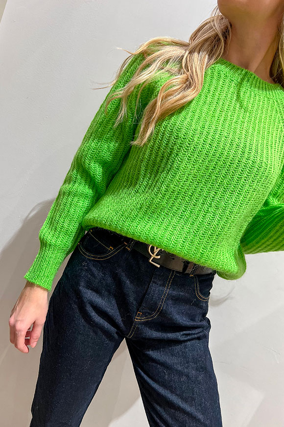 Vicolo - Apple green English sweater in mohair blend