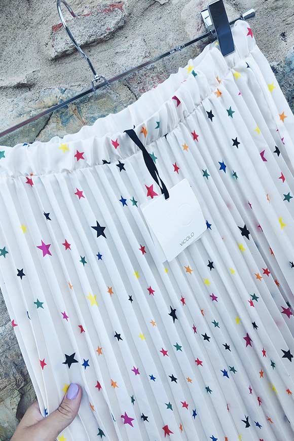 Vicolo - White skirt with colored stars