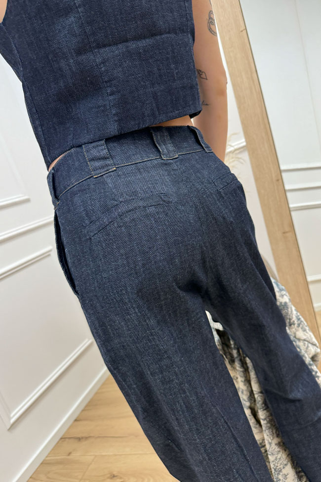 Kontatto - Pantaloni denim blu scuro taglio maschile