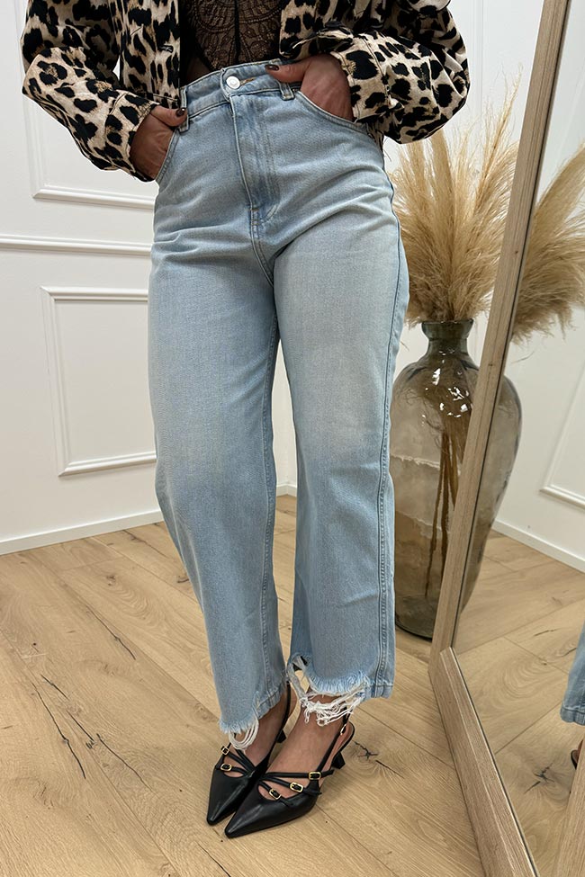 Vicolo - Jeans Kate lavaggio chiaro fit cropped con rotture