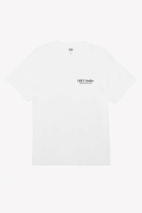 Obey - T shirt bianca stampa fichi sul retro