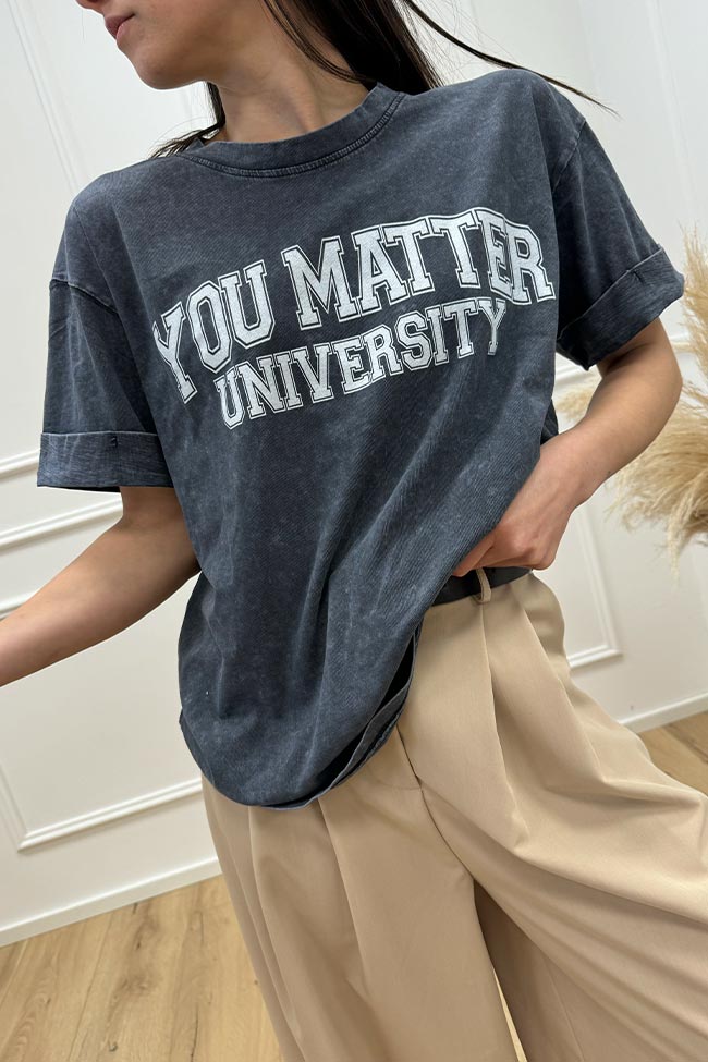 Calibro Shop - T shirt basic grigia "University"