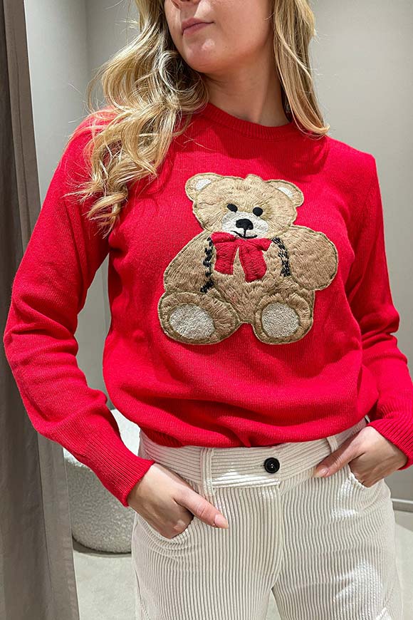 Vicolo - Maglione rosso teddy grande