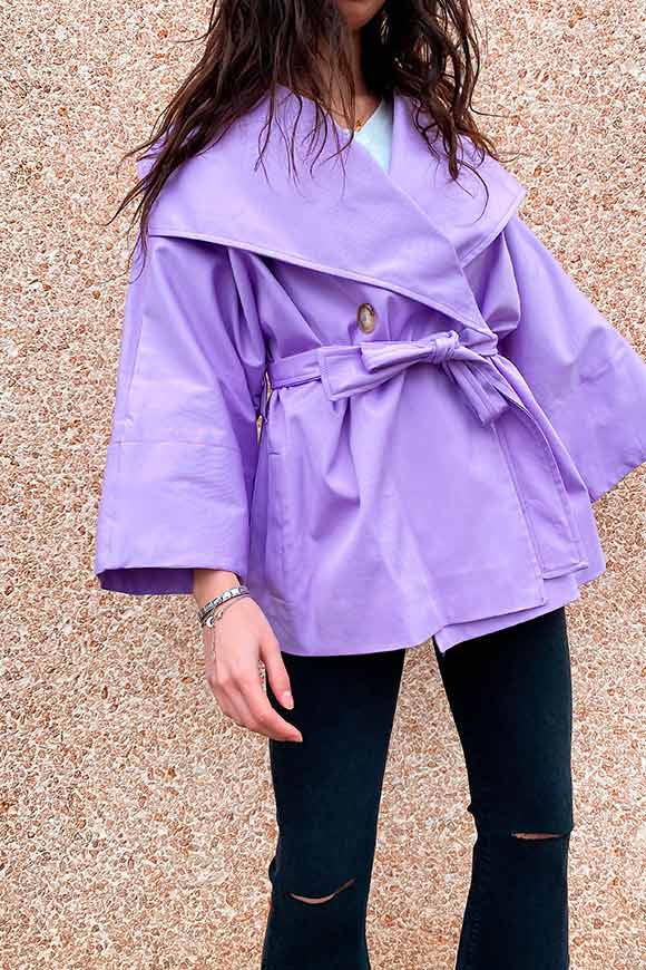 Vicolo - Short lilac trench coat