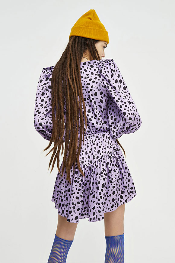 Aniye By - Makky spotted dress in lilac and black