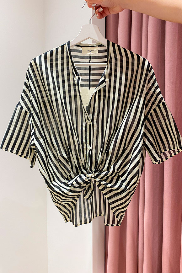 Vicolo - Black and white striped shirt
