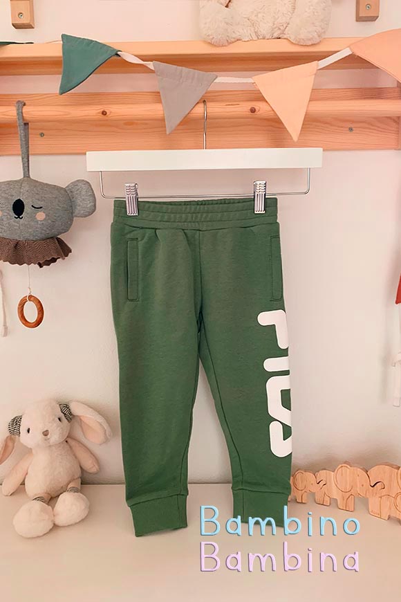 Fila - Green sweatpants with side logo Child