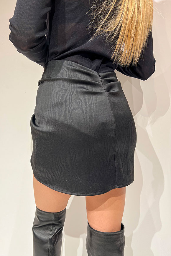 Vicolo - Black jacquard skirt with sash