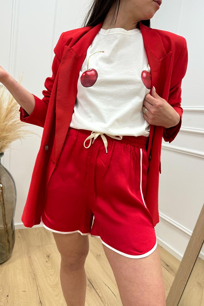Vicolo - Shorts boxer rosso in raso