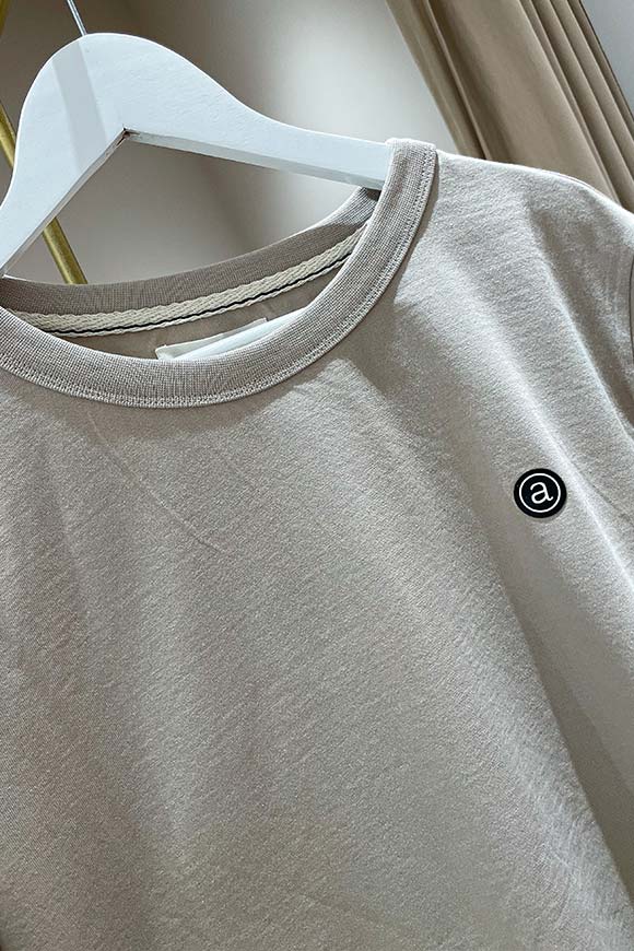Anerkjendt - T shirt grigia pietra in cotone con logo