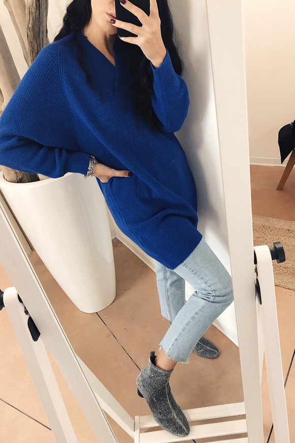 Vicolo - Sweater dressed in blue jersey