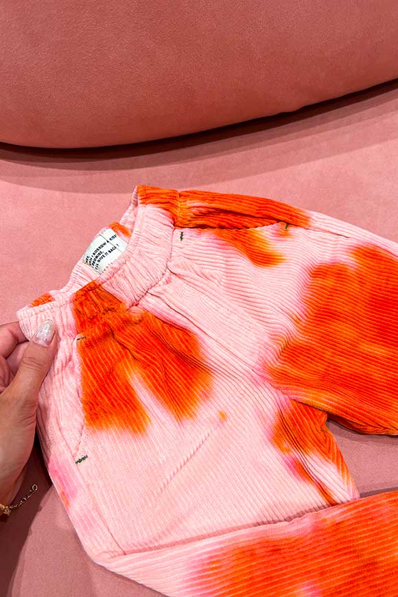 Piupiuchick - Pantaloni baby tie dye rosa e arancione