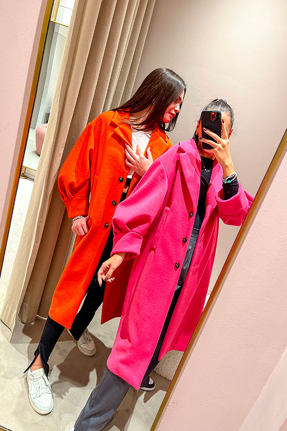 Tensione In - Orange over coat with balloon sleeves