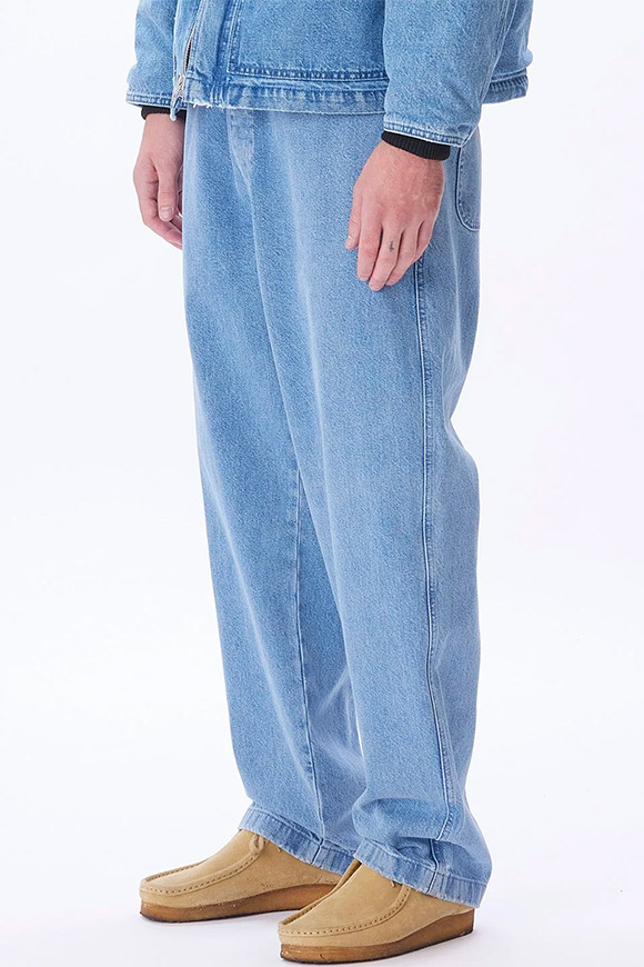 Obey - Jeans relaxed con elastico in vita color indigo