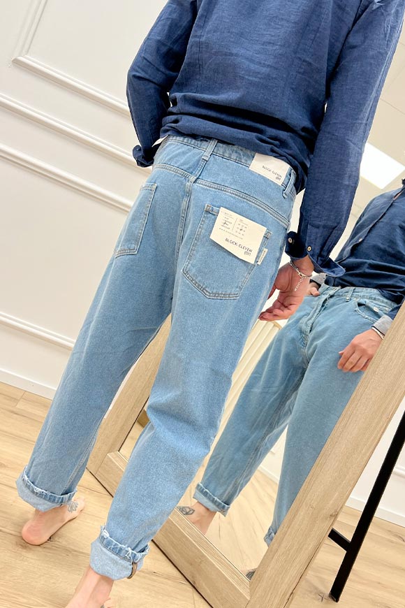 Block Eleven - Jeans cropped blitch lavaggio chiaro