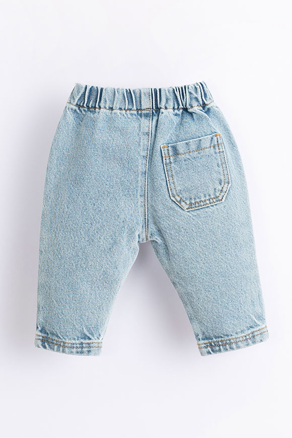 Play Up - Cotton denim trousers with elastic