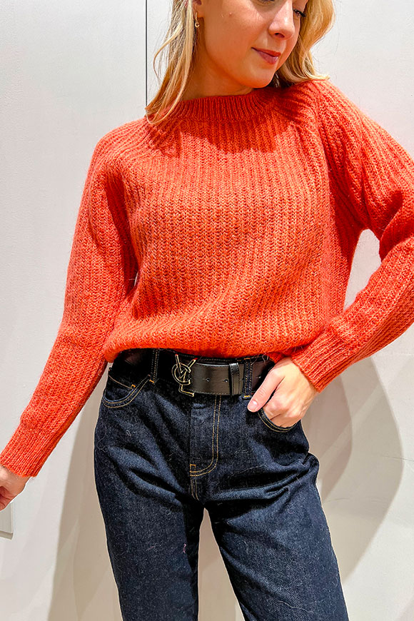 Vicolo - Mandarin English sweater in mohair blend