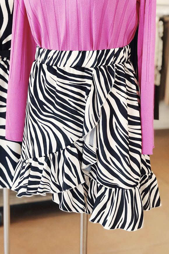Vicolo - Black and white zebra skirt