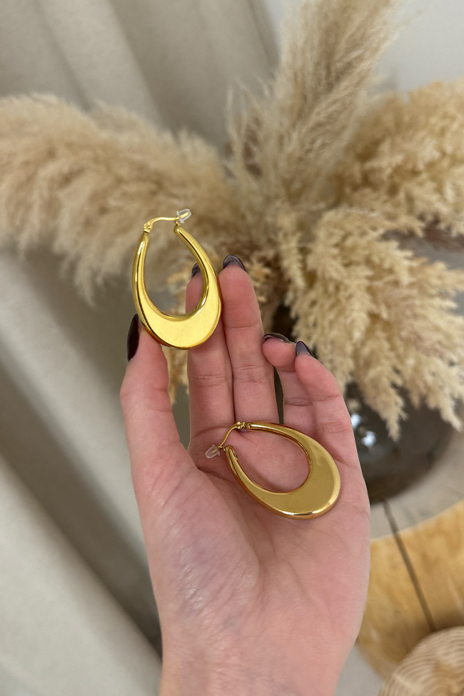 Calibro Shop - Orecchini ovali bombati oro