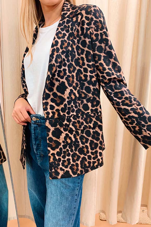 Dixie - Single-breasted leopard jacket