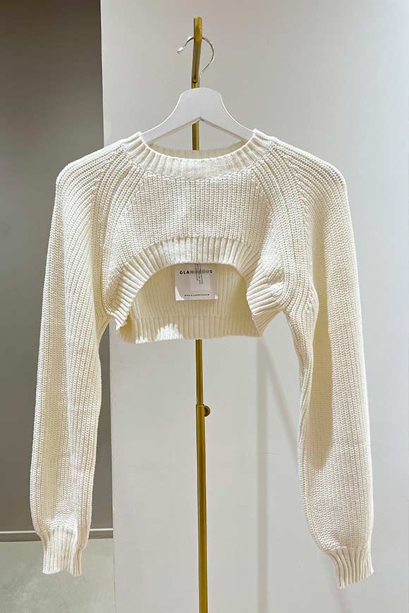 Glamorous - Cream knitted sleeves with irregular cut