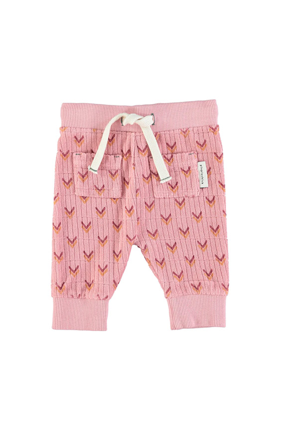 Piupiuchick - Pantaloni rosa frecce multicolor in spugna di cotone