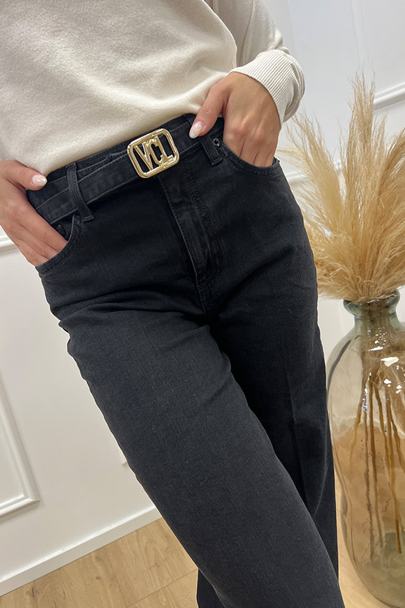 Vicolo - Jeans Clea nero con cintura "VCL"
