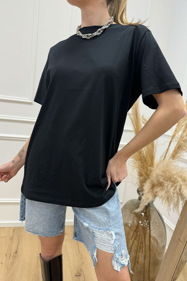 Kontatto - T shirt basic nera fit oversize