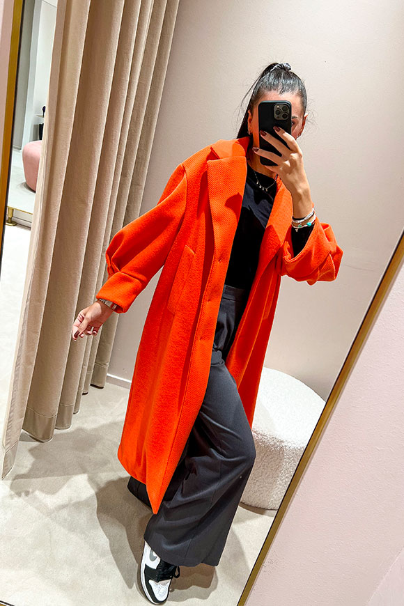 Tensione In - Orange over coat with balloon sleeves