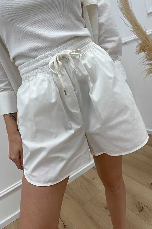 Vicolo - Pantaloncino bianco con coulisse in cotone