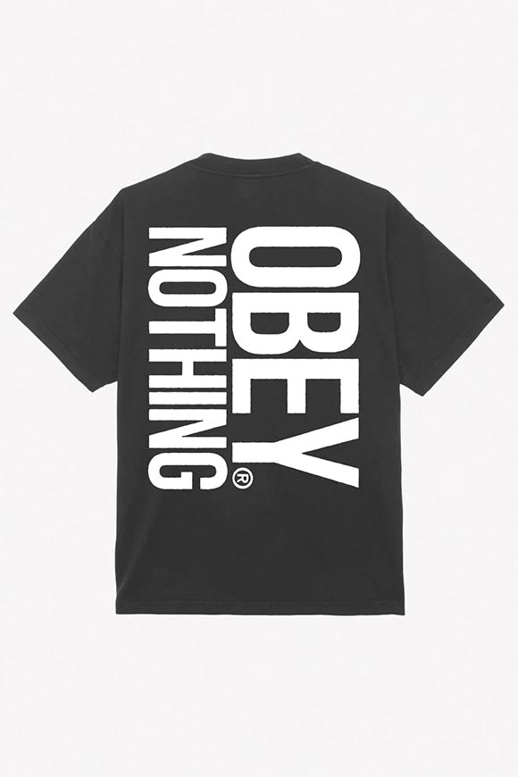 Obey - T shirt nera stampa "Nothing"