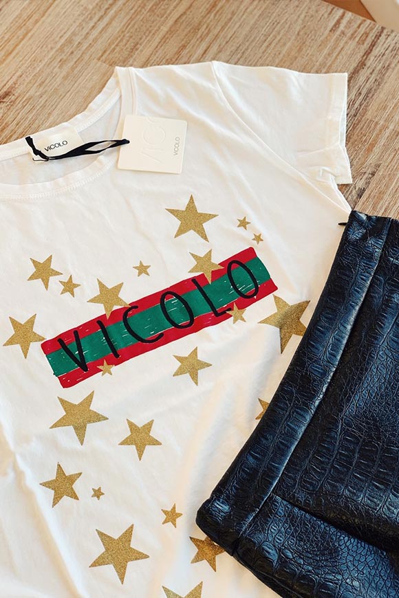 Vicolo - Gucci and stars logo t shirt