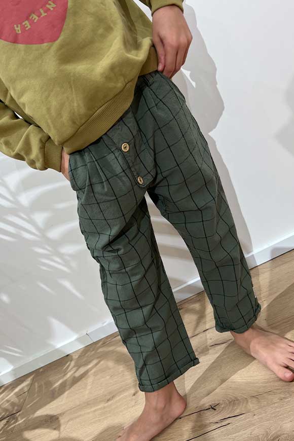 Piupiuchick - Pantaloni verde militare a quadri