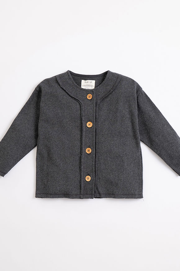Play Up - Charcoal gray cardigan with Frame Mélange coconut buttons
