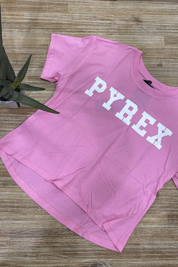 Pyrex - T shirt rosa con logo