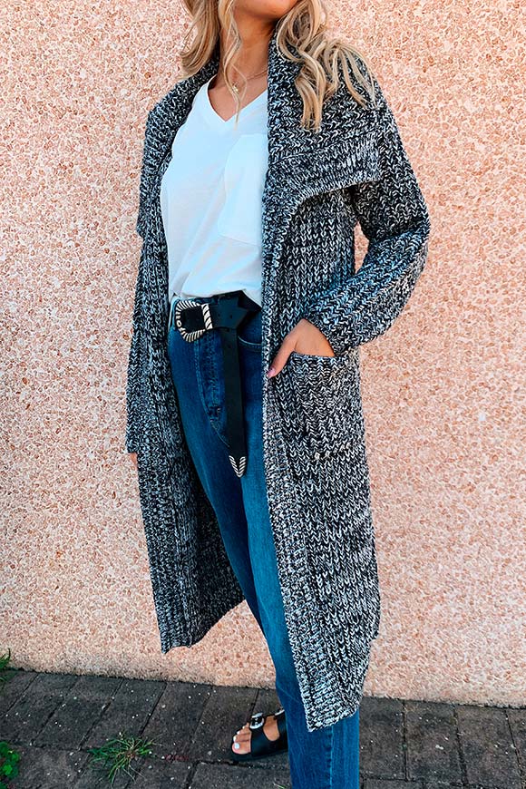 Kontatto - Gray melange knit coat