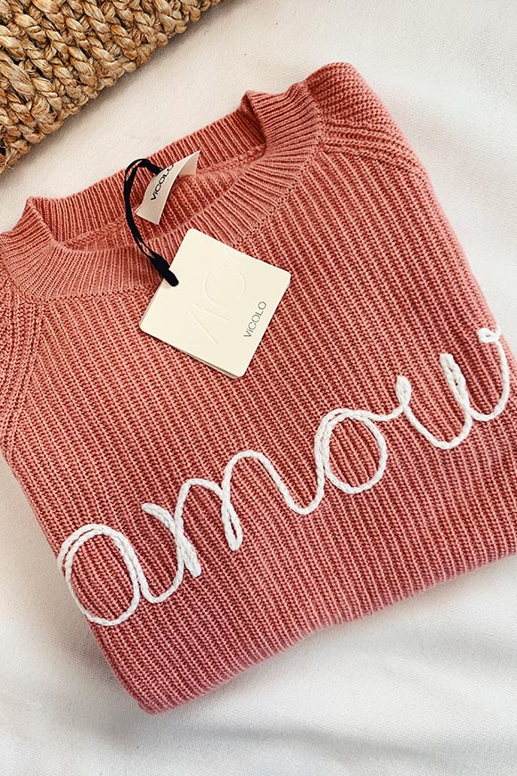Vicolo - "Amour" pink sweater