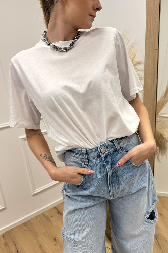 Kontatto - T shirt basic bianca fit oversize