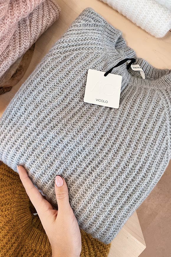 Vicolo - English knit light gray sweater
