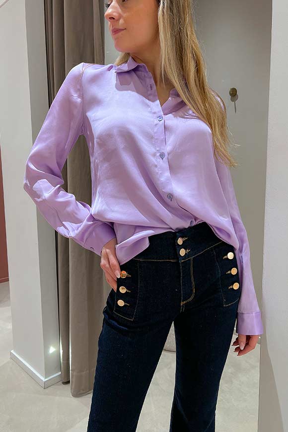 Vicolo - Basic lilac satin shirt