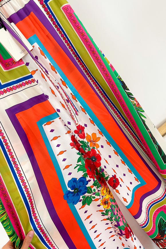 Vicolo - Pantalone a palazzo in fantasia foulard multicolor