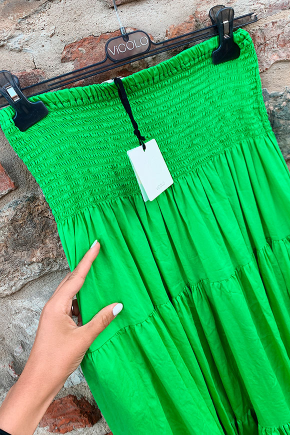 Vicolo - Apple green clotted cotton skirt