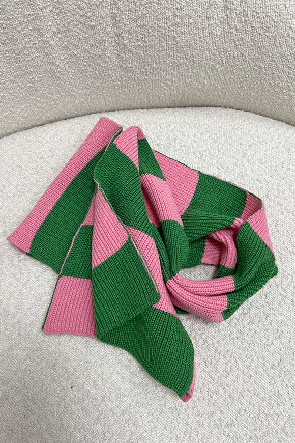 Vicolo Bambina - Set sciarpa e berretto rosa e verde